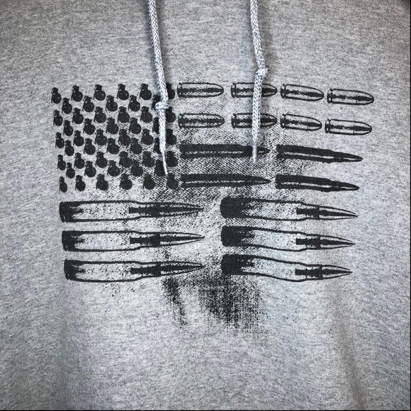 Grunt Style Gray Hoodie Vintage Look Kangaroo Pocket Size XL - Picture 2 of 12